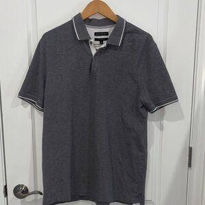Banana Republic Charcoal Polo Shirt with white accent on sleeves standard fit XL